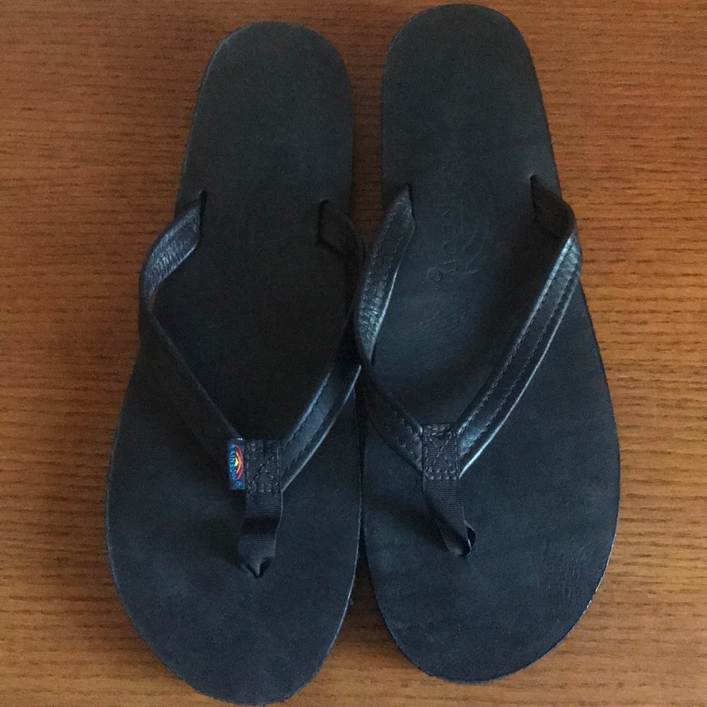 Black Rainbow Flip Flops